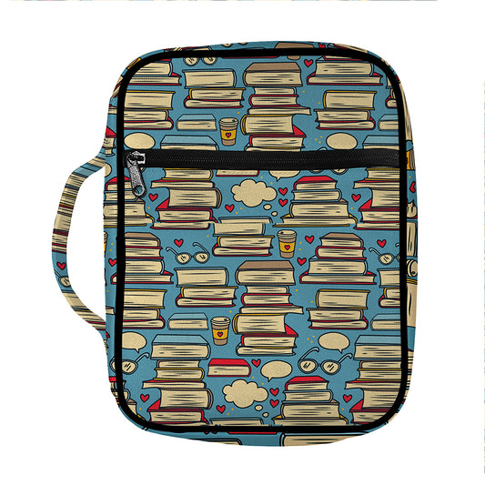 Pop Art Books Pattern Print Front Pocket Bible Bag