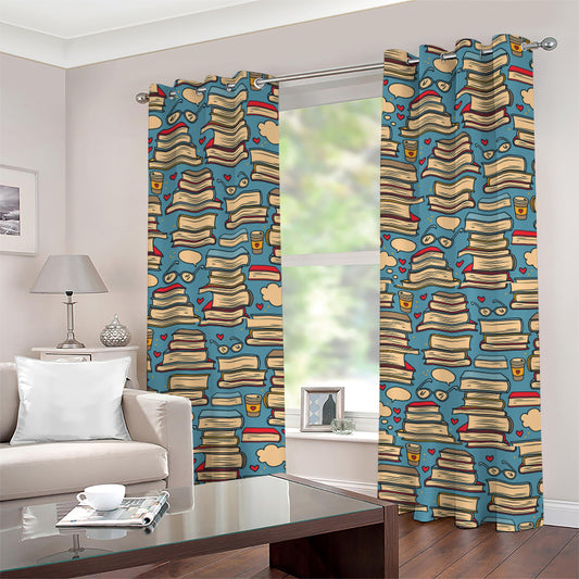 Pop Art Books Pattern Print Grommet Curtains