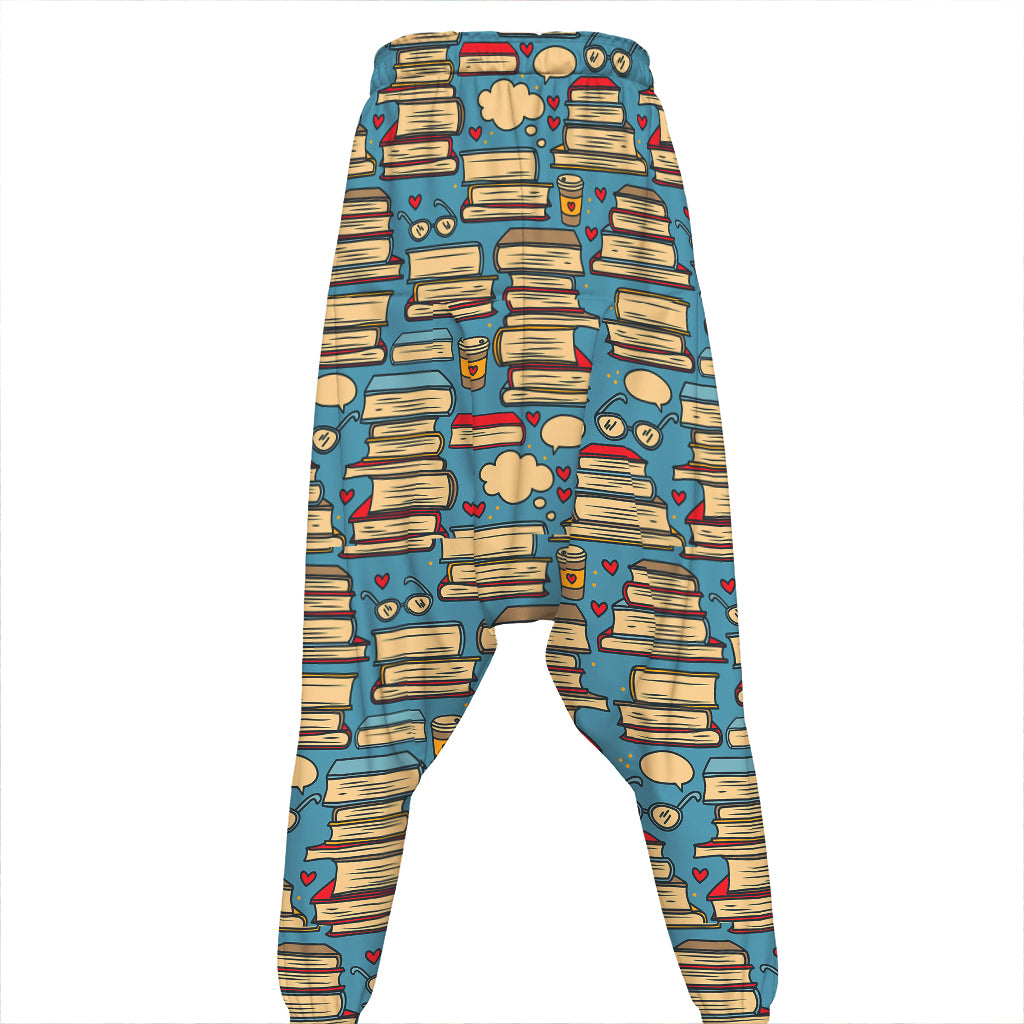Pop Art Books Pattern Print Hammer Pants