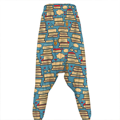 Pop Art Books Pattern Print Hammer Pants