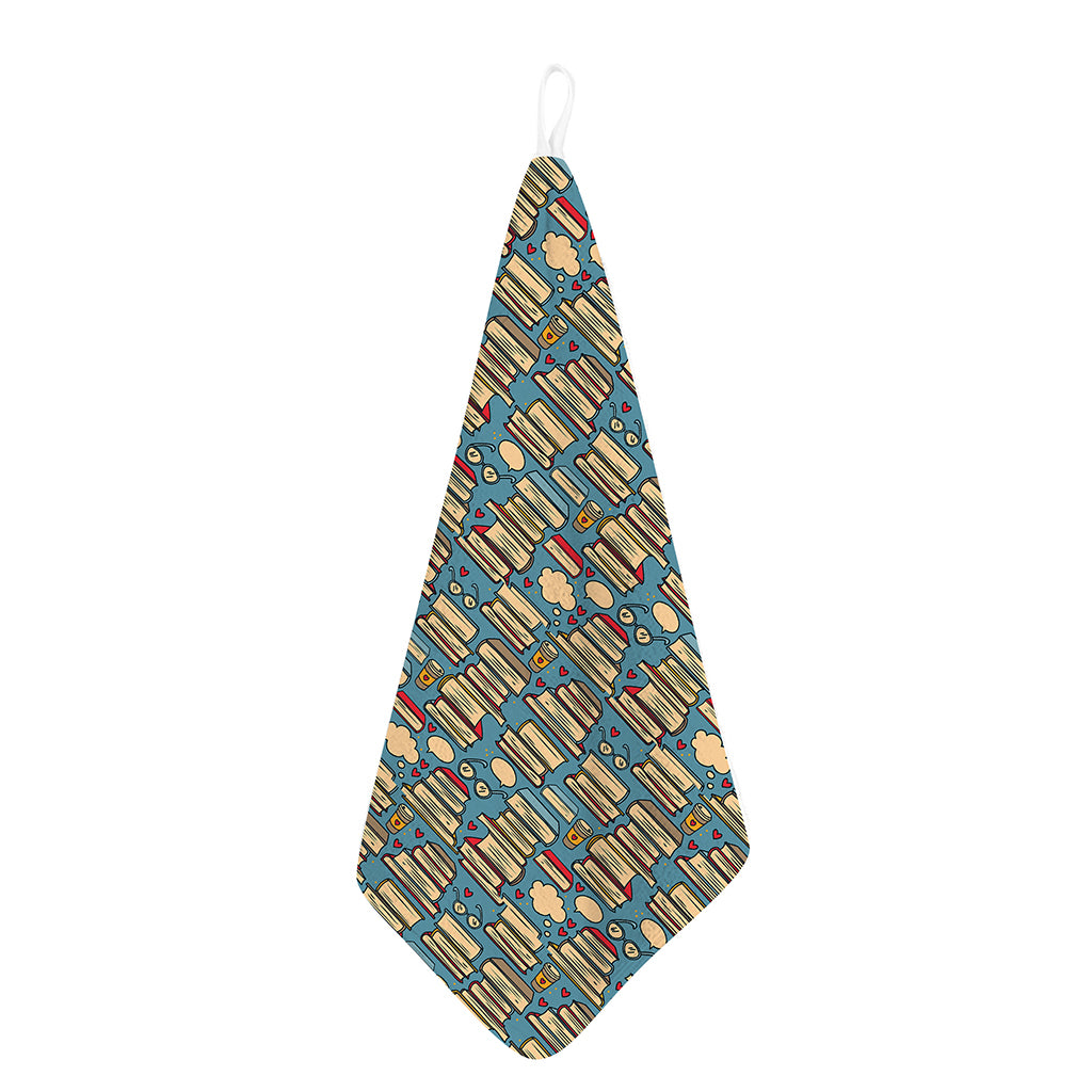 Pop Art Books Pattern Print Hand Towel