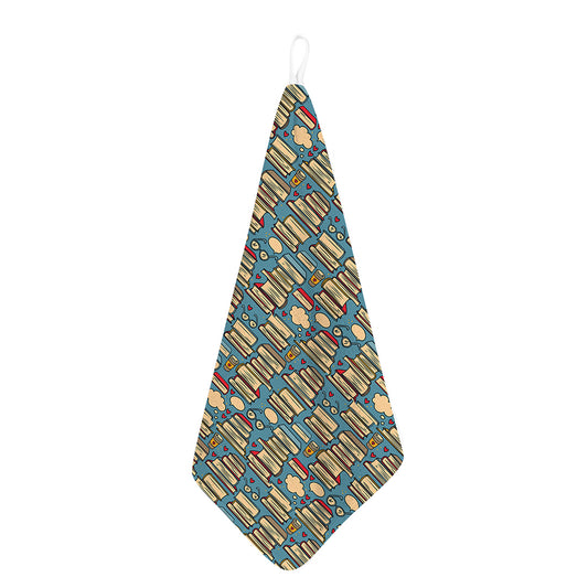 Pop Art Books Pattern Print Hand Towel