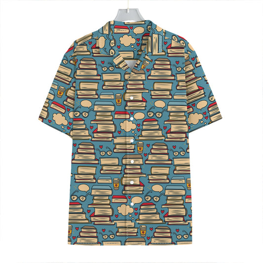 Pop Art Books Pattern Print Hawaiian Shirt