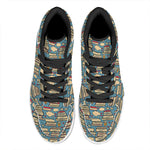 Pop Art Books Pattern Print High Top Leather Sneakers