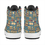Pop Art Books Pattern Print High Top Leather Sneakers