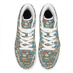 Pop Art Books Pattern Print High Top Leather Sneakers