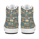 Pop Art Books Pattern Print High Top Leather Sneakers