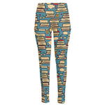 Pop Art Books Pattern Print High-Waisted Pocket Leggings