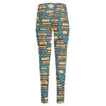 Pop Art Books Pattern Print High-Waisted Pocket Leggings