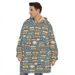Pop Art Books Pattern Print Hoodie Blanket