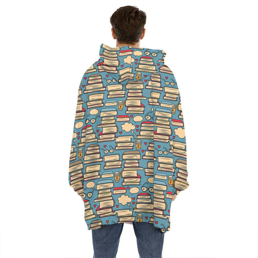 Pop Art Books Pattern Print Hoodie Blanket