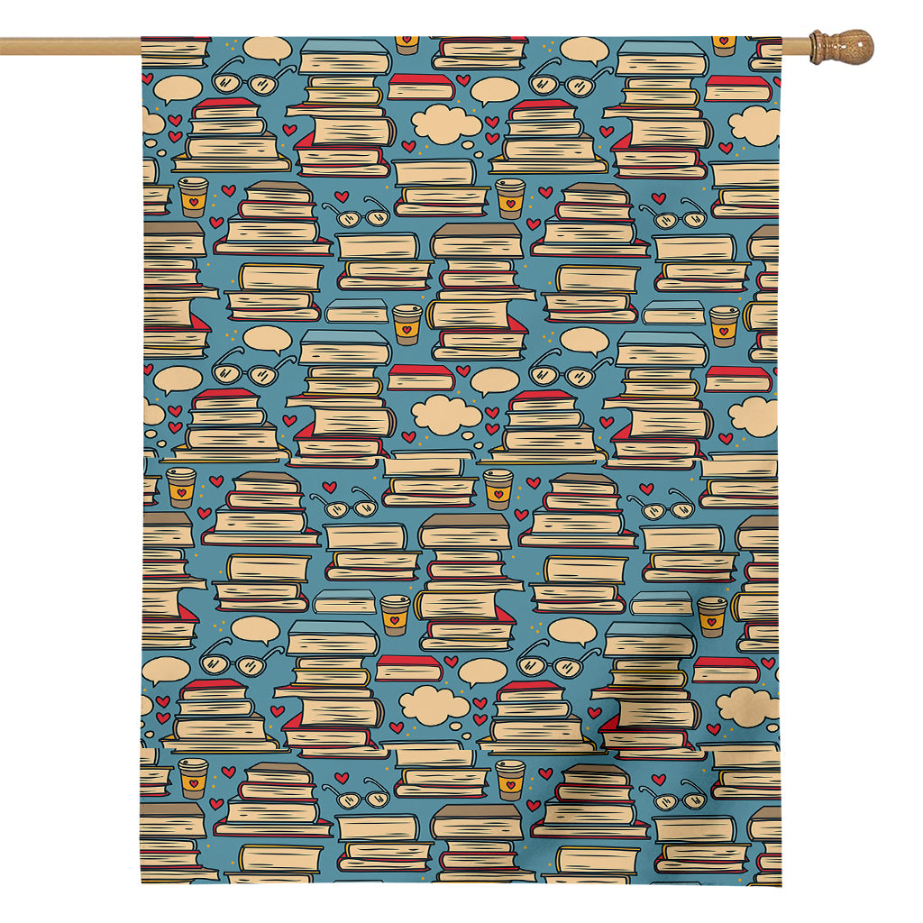 Pop Art Books Pattern Print House Flag