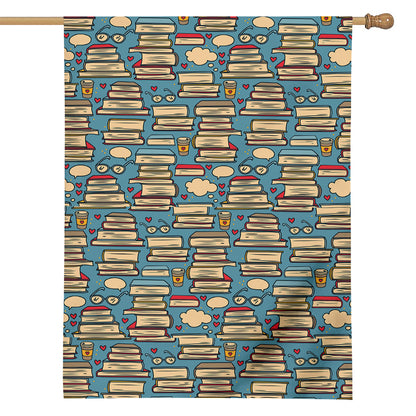 Pop Art Books Pattern Print House Flag