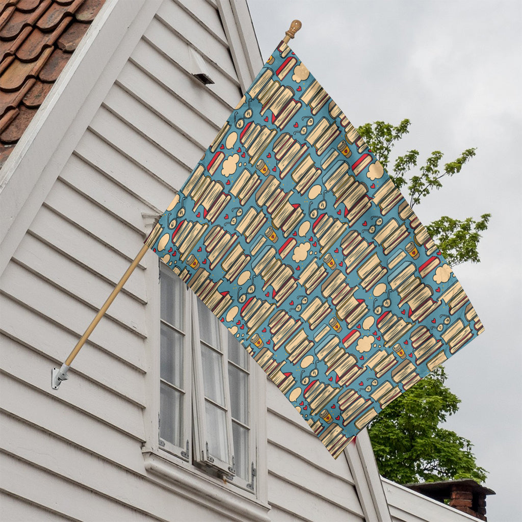 Pop Art Books Pattern Print House Flag