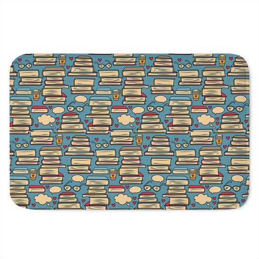 Pop Art Books Pattern Print Indoor Door Mat