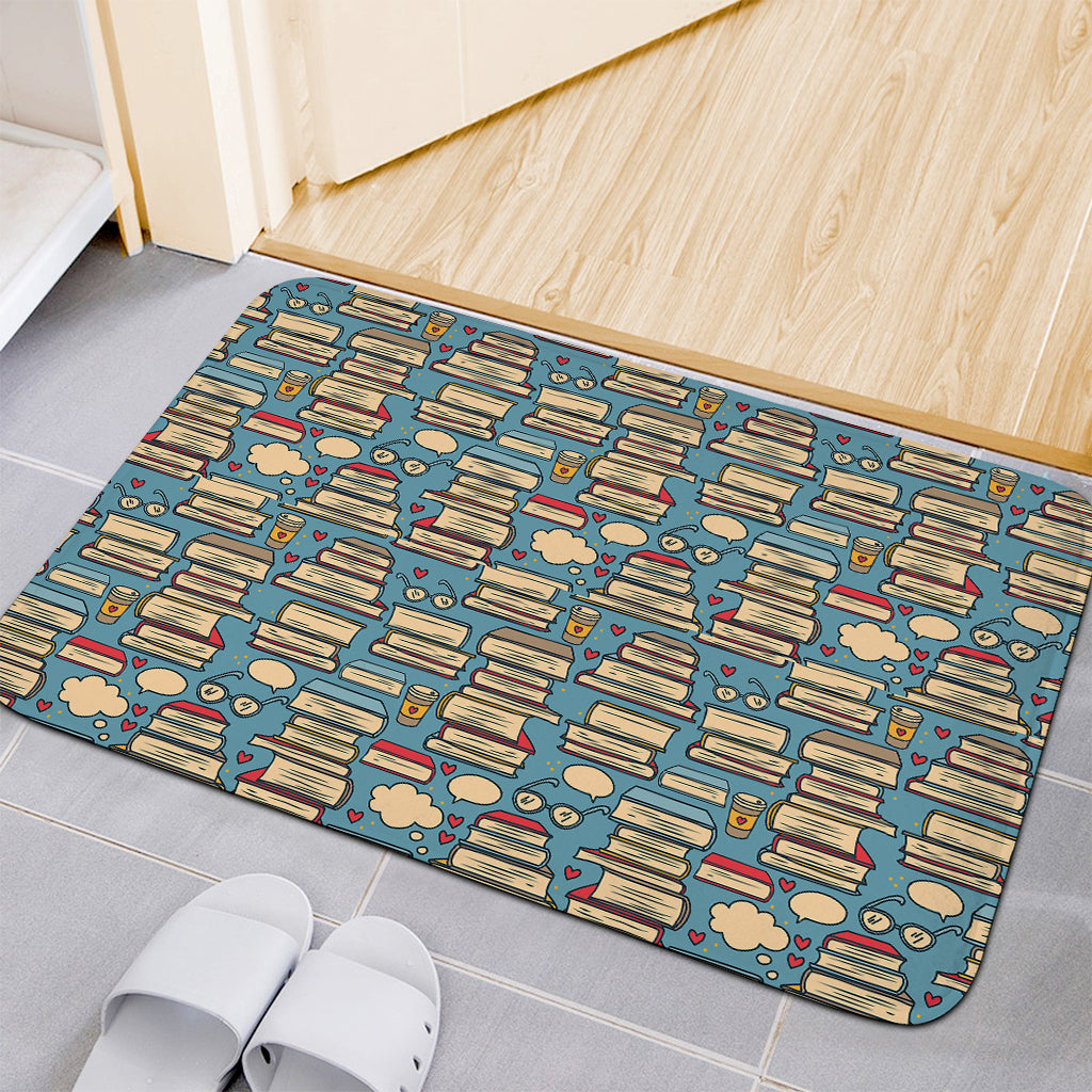 Pop Art Books Pattern Print Indoor Door Mat