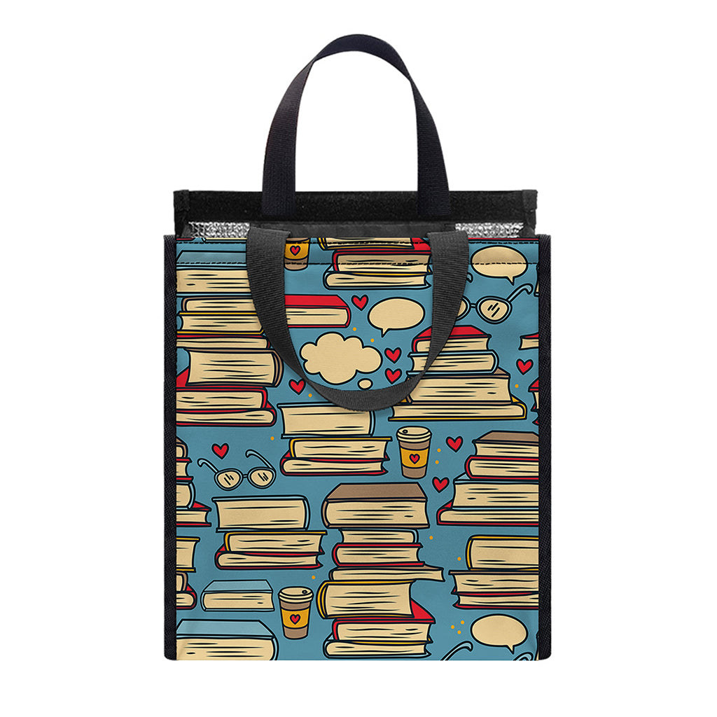 Pop Art Books Pattern Print Insulated Lunch Tote