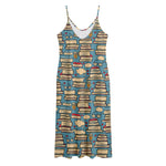 Pop Art Books Pattern Print Jersey Midi Cami Dress