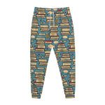 Pop Art Books Pattern Print Jogger Pants