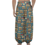 Pop Art Books Pattern Print Lantern Pants