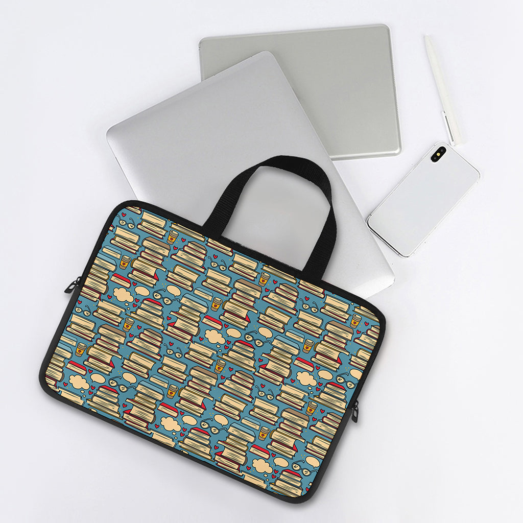 Pop Art Books Pattern Print Laptop Sleeve With Handle
