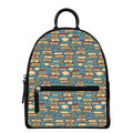 Pop Art Books Pattern Print Leather Backpack
