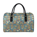 Pop Art Books Pattern Print Leather Duffel Bag