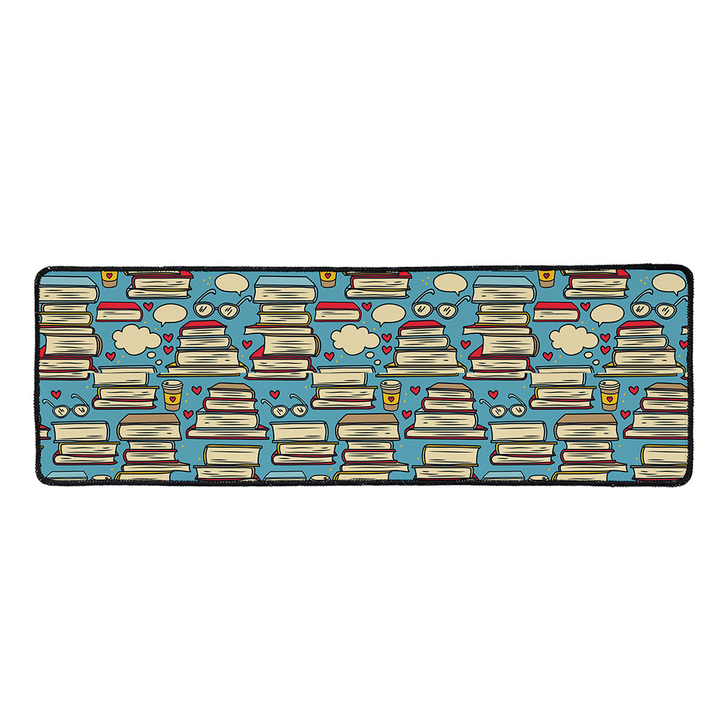 Pop Art Books Pattern Print Long Kitchen Mat