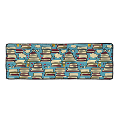 Pop Art Books Pattern Print Long Kitchen Mat