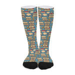 Pop Art Books Pattern Print Long Socks