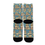 Pop Art Books Pattern Print Long Socks