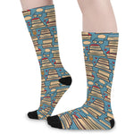 Pop Art Books Pattern Print Long Socks