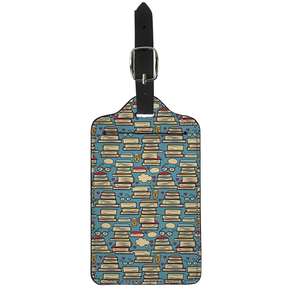 Pop Art Books Pattern Print Luggage Tag