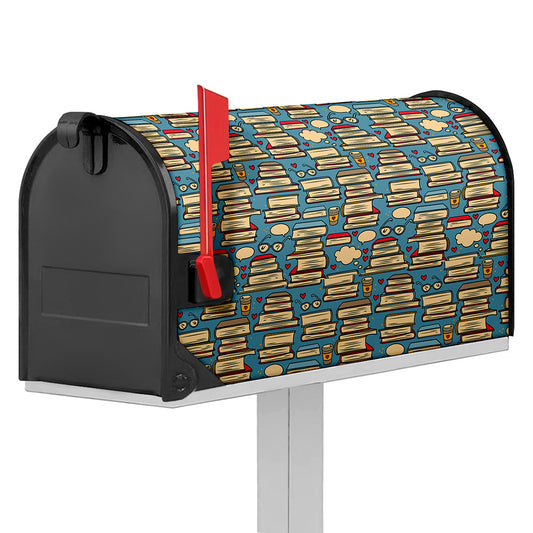 Pop Art Books Pattern Print Mailbox Cover