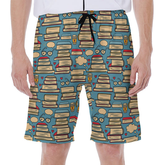 Pop Art Books Pattern Print Men's Beach Shorts