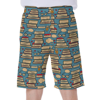 Pop Art Books Pattern Print Men's Beach Shorts