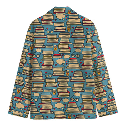 Pop Art Books Pattern Print Men's Blazer