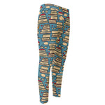 Pop Art Books Pattern Print Men's Compression Pants