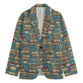 Pop Art Books Pattern Print Men's Cotton Blazer