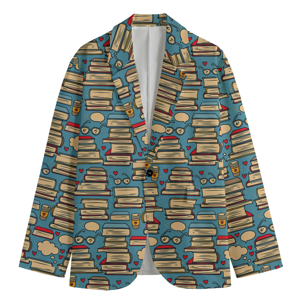 Pop Art Books Pattern Print Men's Cotton Blazer
