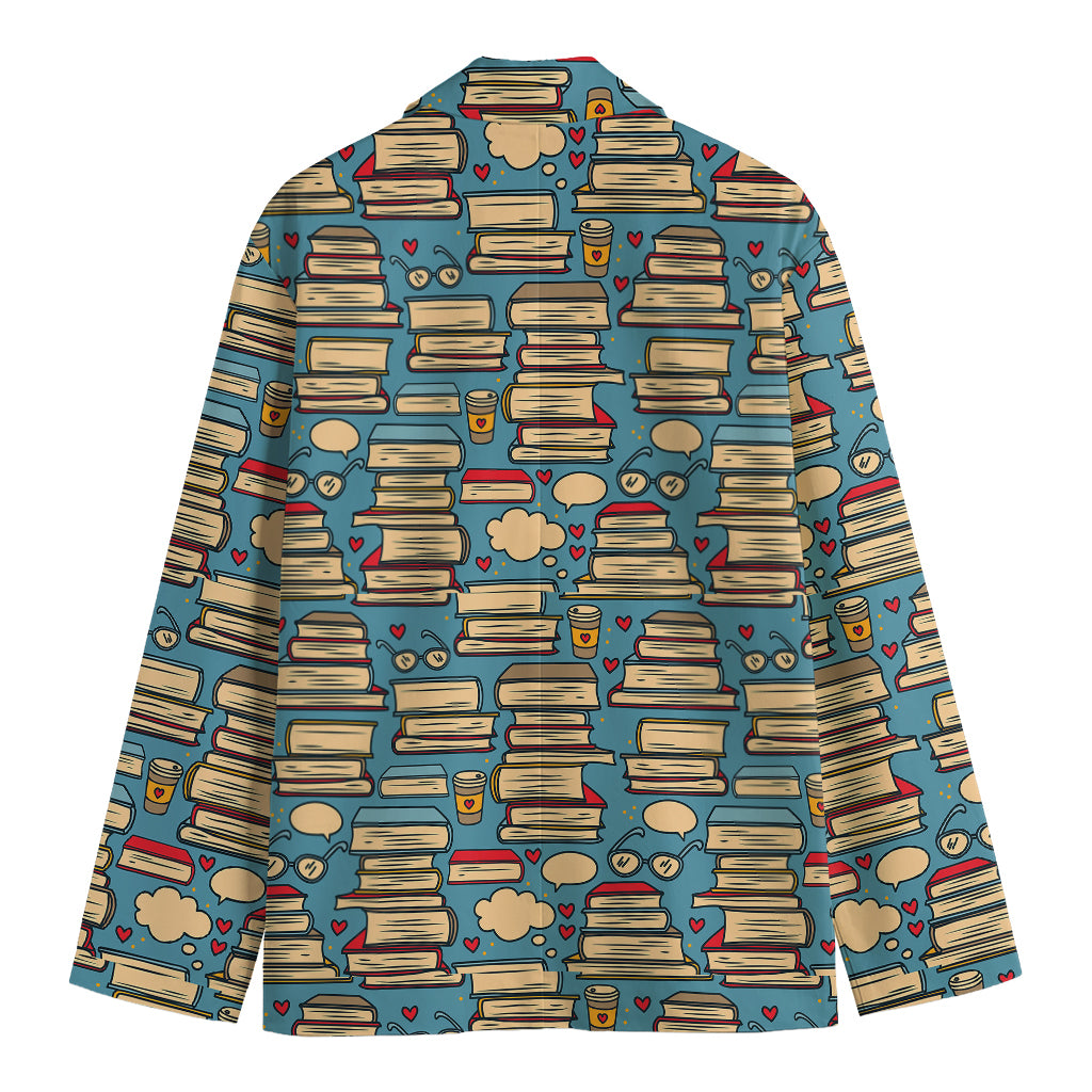 Pop Art Books Pattern Print Men's Cotton Blazer