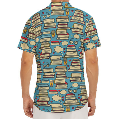 Pop Art Books Pattern Print Men's Deep V-Neck Shirt