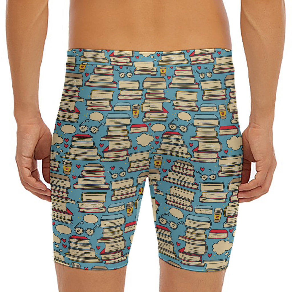 Pop Art Books Pattern Print Men's Long Boxer Briefs