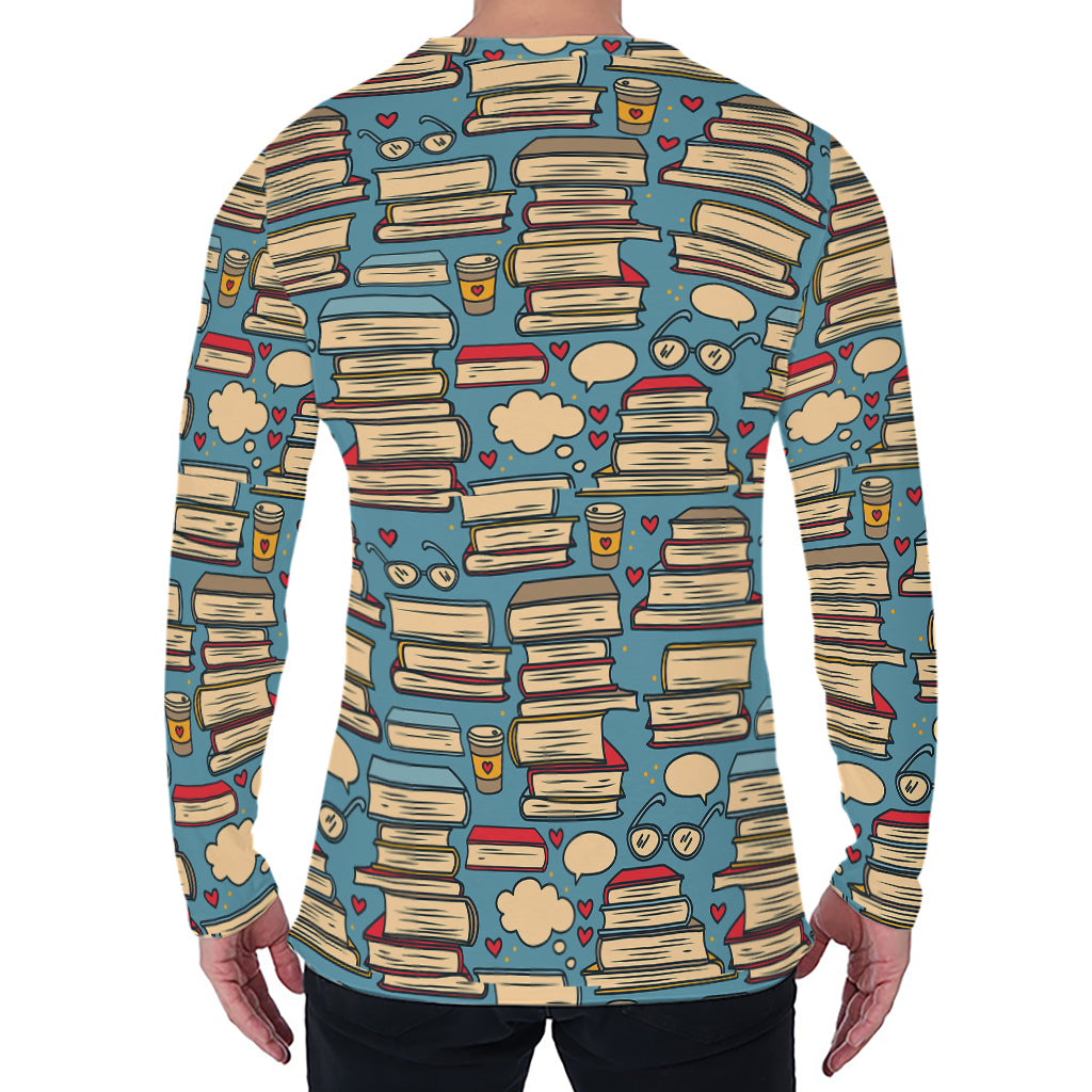 Pop Art Books Pattern Print Men's Long Sleeve T-Shirt