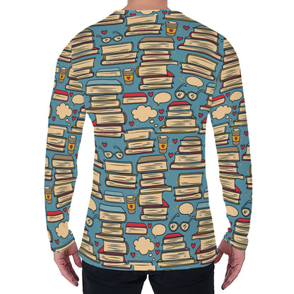 Pop Art Books Pattern Print Men's Long Sleeve T-Shirt