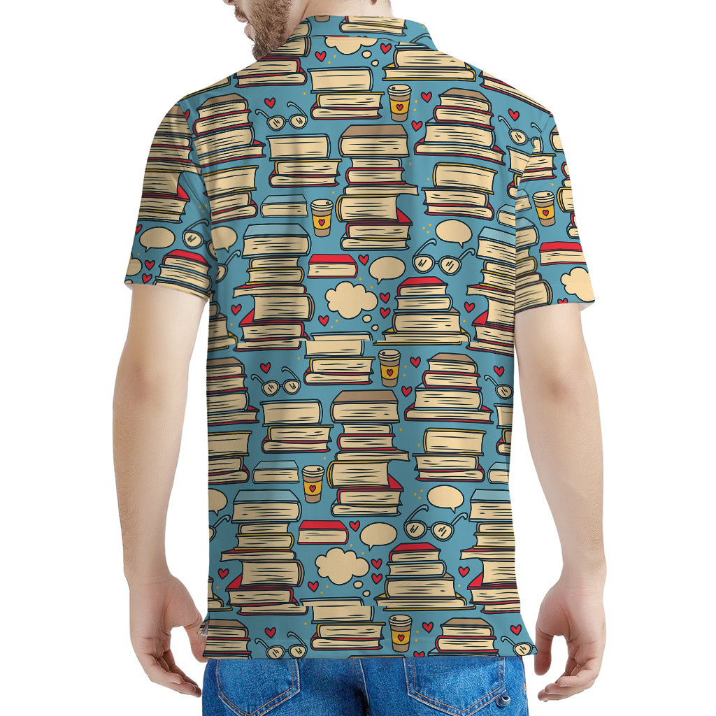Pop Art Books Pattern Print Men's Polo Shirt