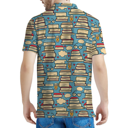 Pop Art Books Pattern Print Men's Polo Shirt