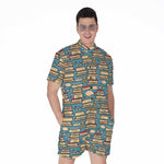 Pop Art Books Pattern Print Men's Rompers