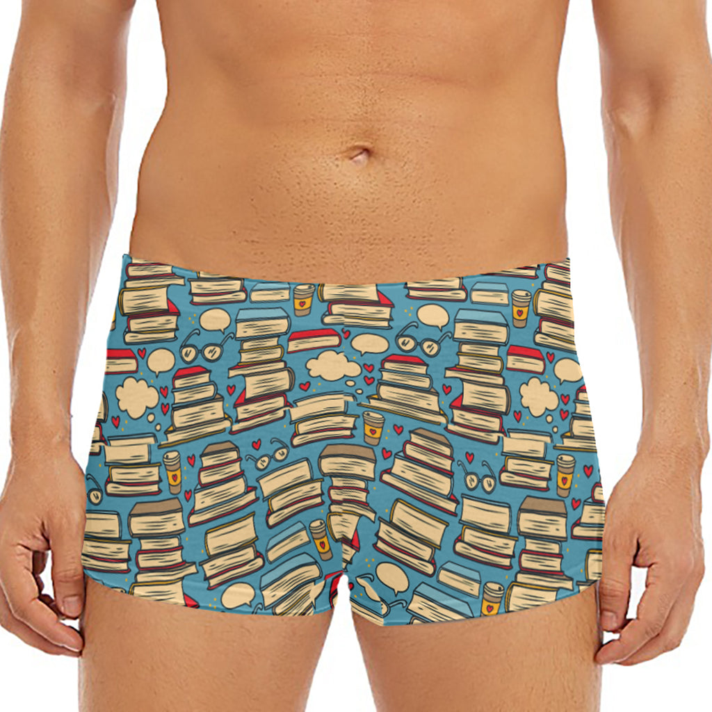 Pop Art Books Pattern Print Men's Short Boxer Briefs