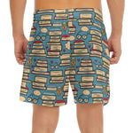 Pop Art Books Pattern Print Men's Split Running Shorts